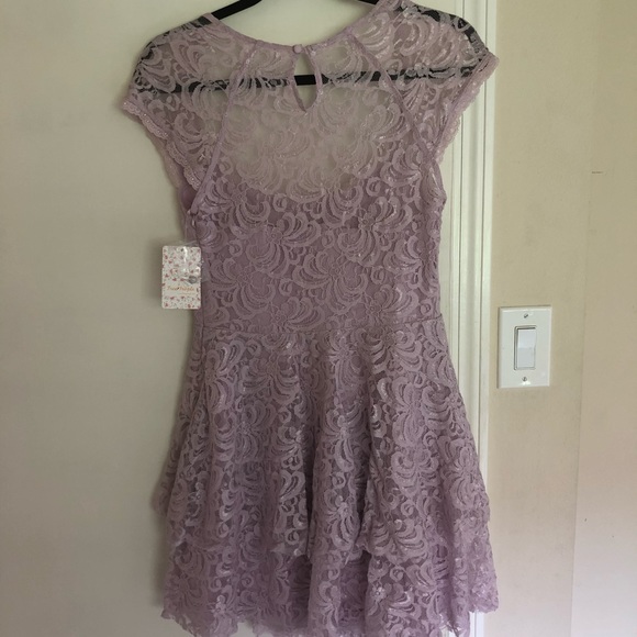 Free People Lavender Lace Skater Dress - Picture 3 of 3